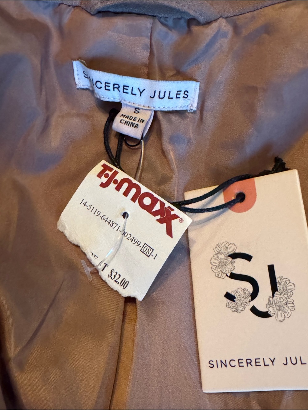 Sincerly Jules Suede One-Button Blazer in Light Brown - Picture 9 of 10